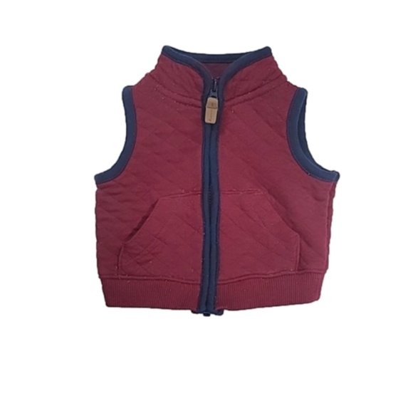 Carter's Newborn Burgundy Quilted Vest - Picture 1 of 3